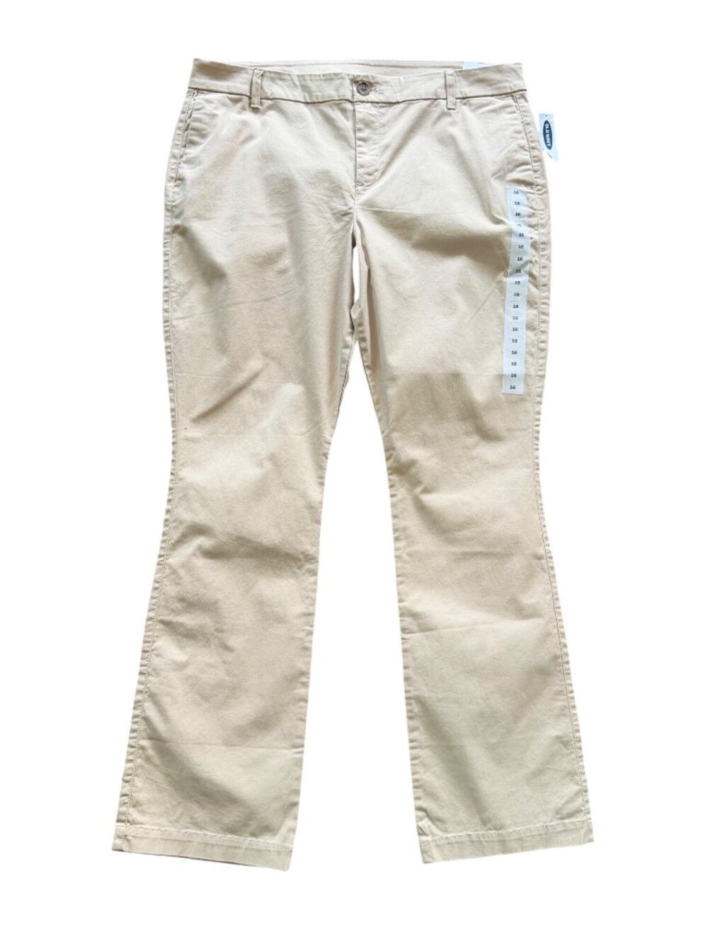Old Navy Womens Khaki Boot Cut Cotton Blend Pants Size 16 NEW Stretch